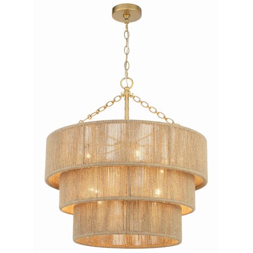 Shyla 10 Light Chandelier, Soft Gold