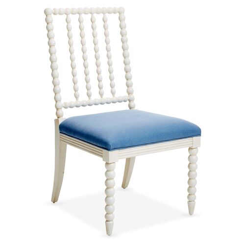 Barton Side Chair, Ivory/Chambray Linen~P77350356