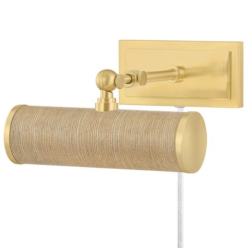 Kova Steel Picture Light, Aged Brass/Grasscloth