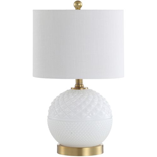 Ariel Glass Table Lamp, White/Gold