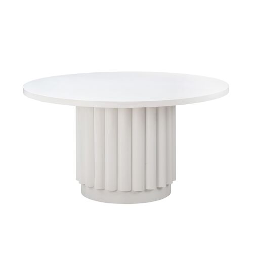 Celeste 55" Round Dining Table, White~P111113901