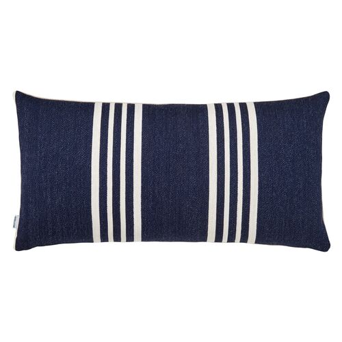 Mara Stripe 12x24 Lumbar Pillow, Blue Mara Stripe 12x24 Lumbar Pillow, Blue