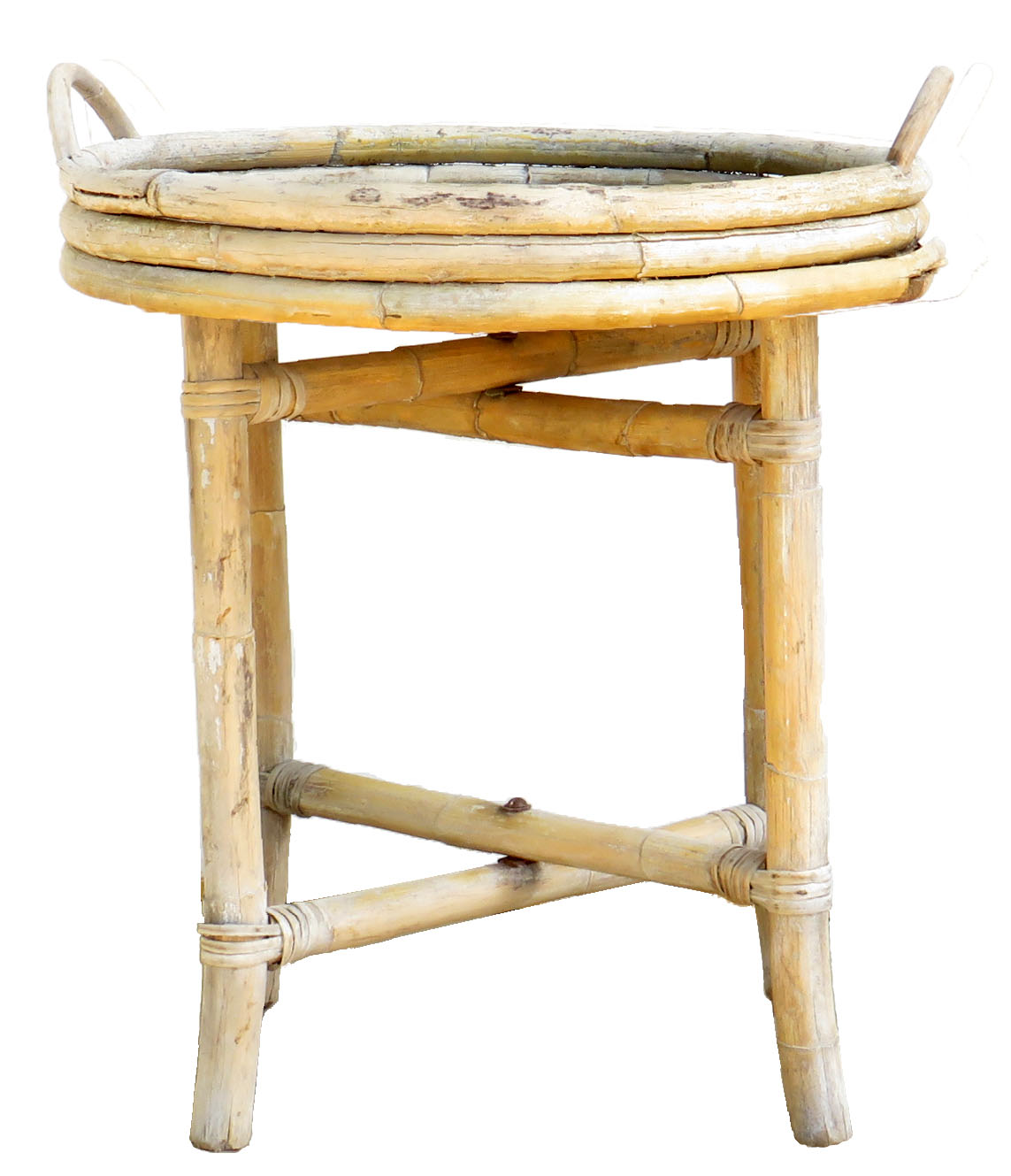 Sunbleached Bamboo Folding Tray Table~P77665809