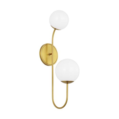 Noemie 2-Light Globe Large Sconce, Burnished Brass Noemie 2-Light Globe Large Sconce, Burnished Brass