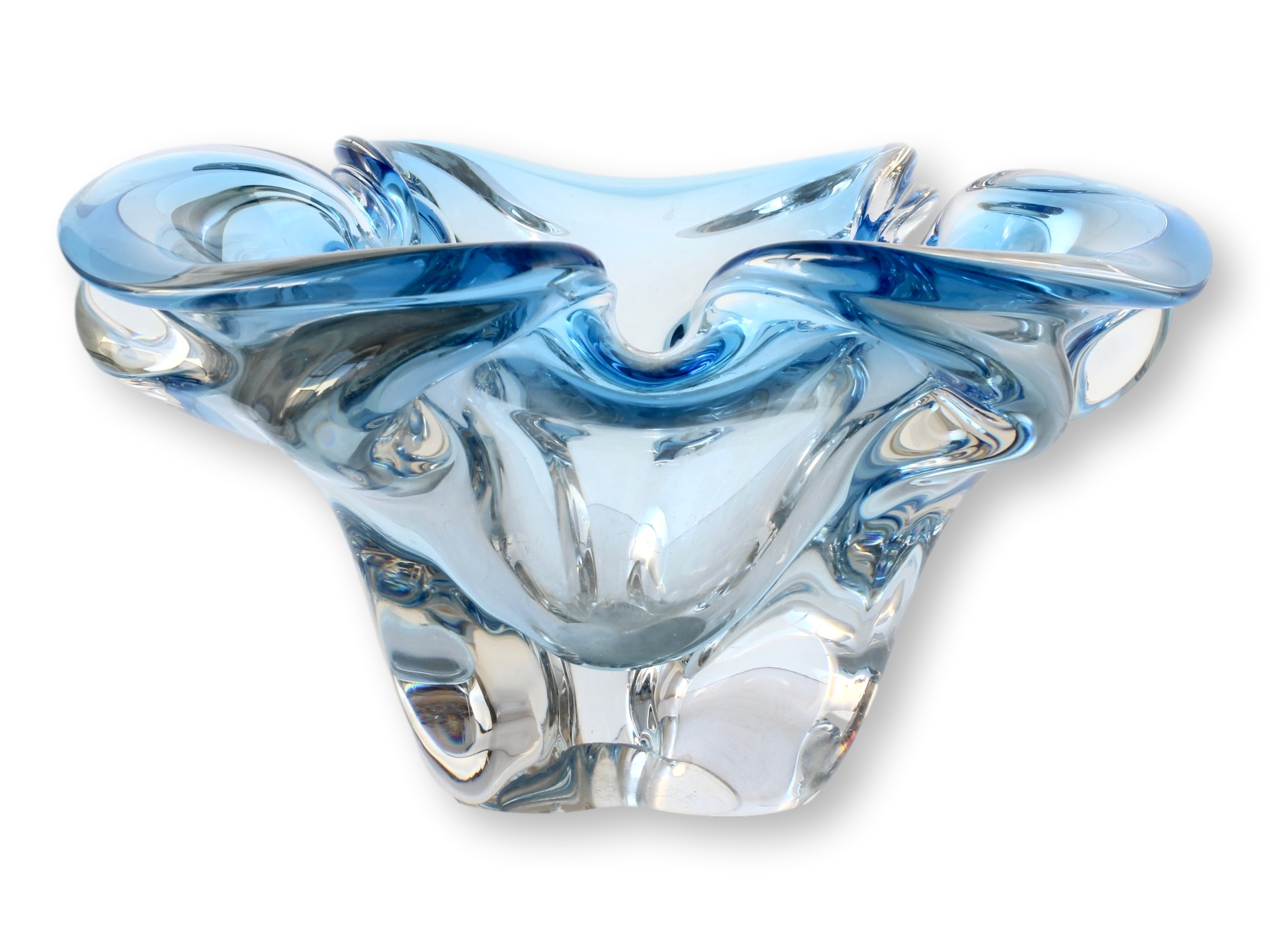 Ice Blue Murano Glass Centerpiece Bowl~P77716645