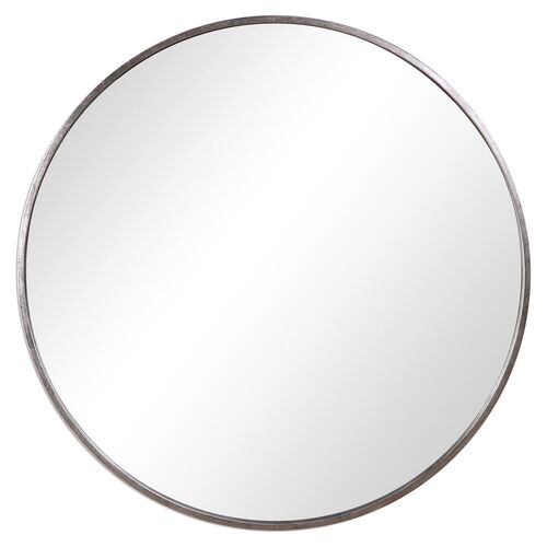 Mia Round Wall Mirror, Silver~P77517860