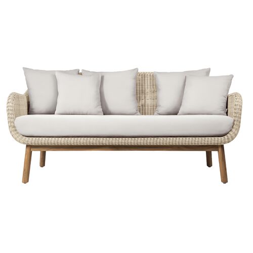 Anton Outdoor Lounge Sofa, Old Lace/Canvas~P77641619
