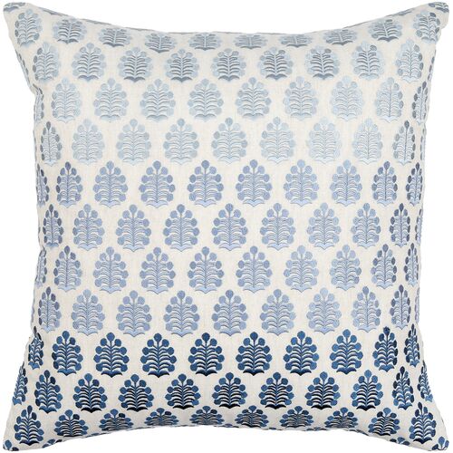 Dabu Embroidered Leaf Pillow