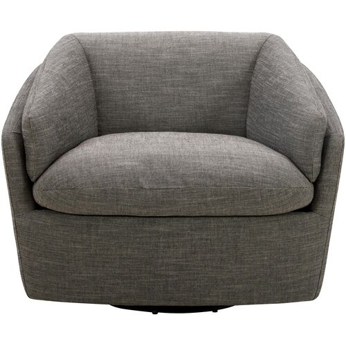 Torrey Linen Swivel Chair, Gray