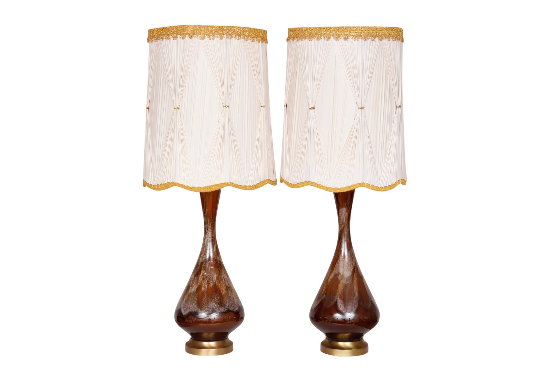 Brown Drip Glaze Table Lamps, Pair~P77619089