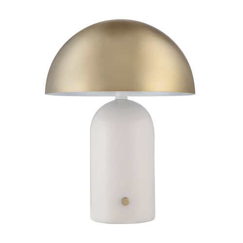 Zariel Dome Table Lamp, White/Brass