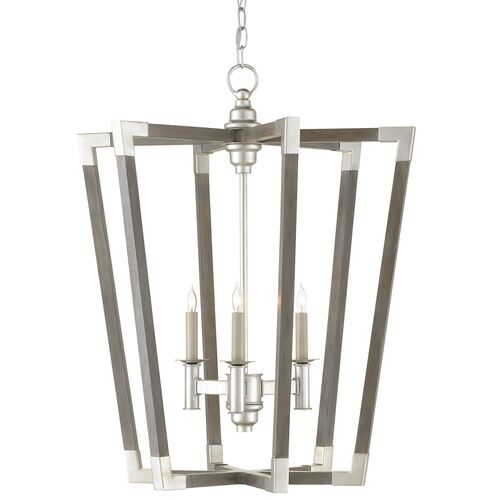 Bastian Small Chandelier, Gray/Silver Leaf~P77594723