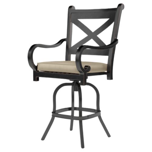 Kairis Outdoor Aluminum Counter Stool, Old World Copper Finish