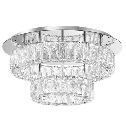 Kinsley LED 2-Tiered Flush Mount, Polished Chrome