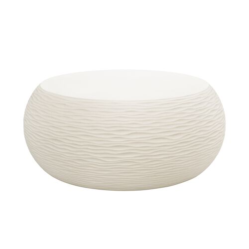 Volari Indoor/Outdoor Concrete Coffee Table, Cream