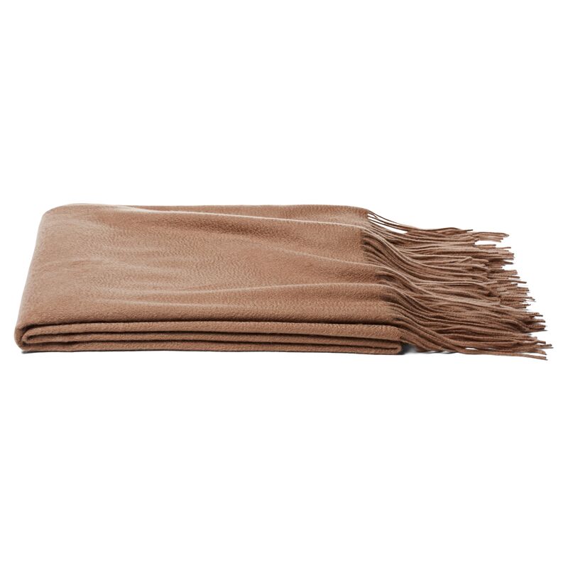 Solid Cashmere Throw, Camel