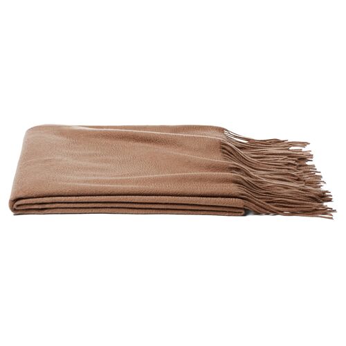 Solid Cashmere Throw, Camel~P77014330