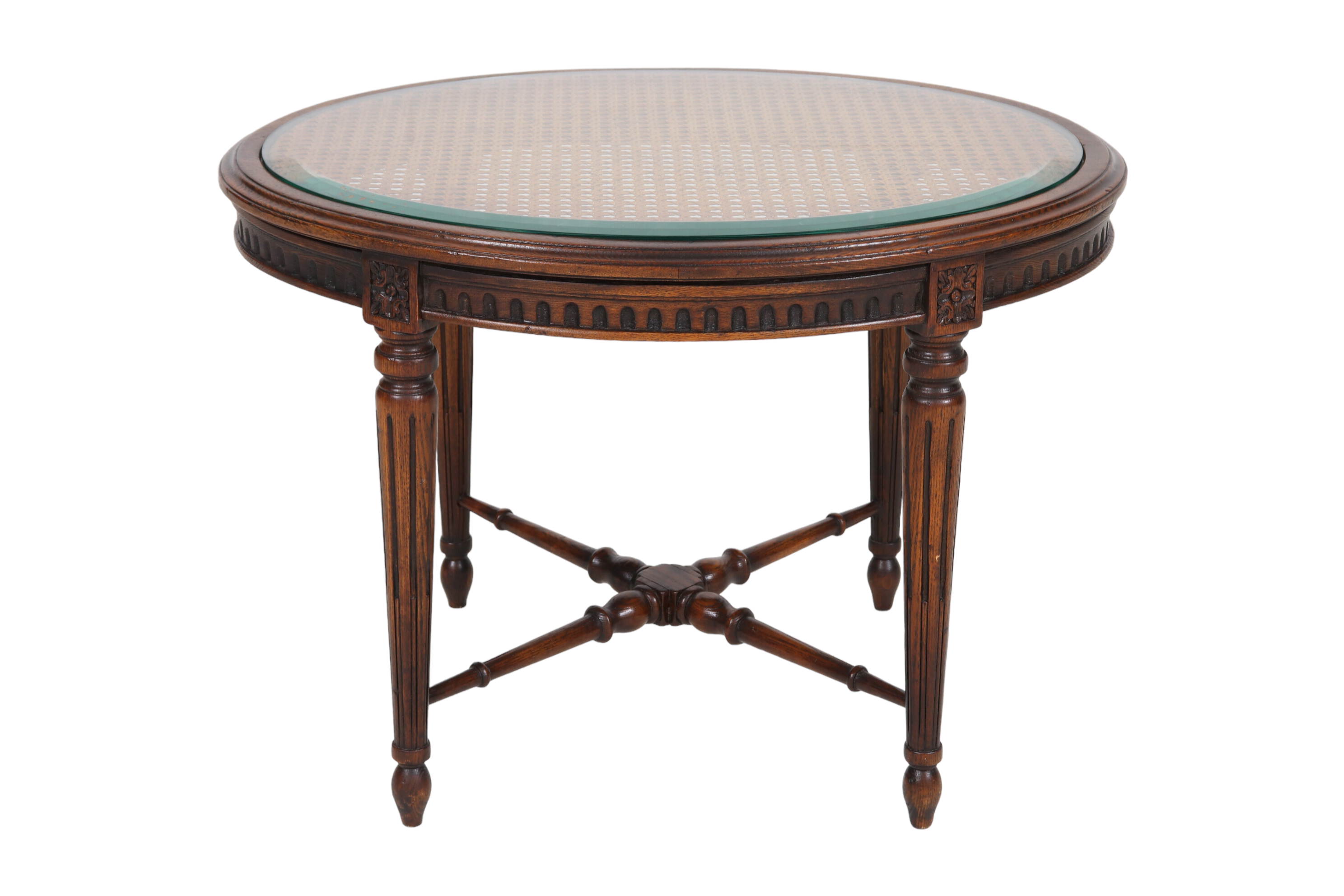 Louis XVI Style Caned Oval Accent Table~P77667141