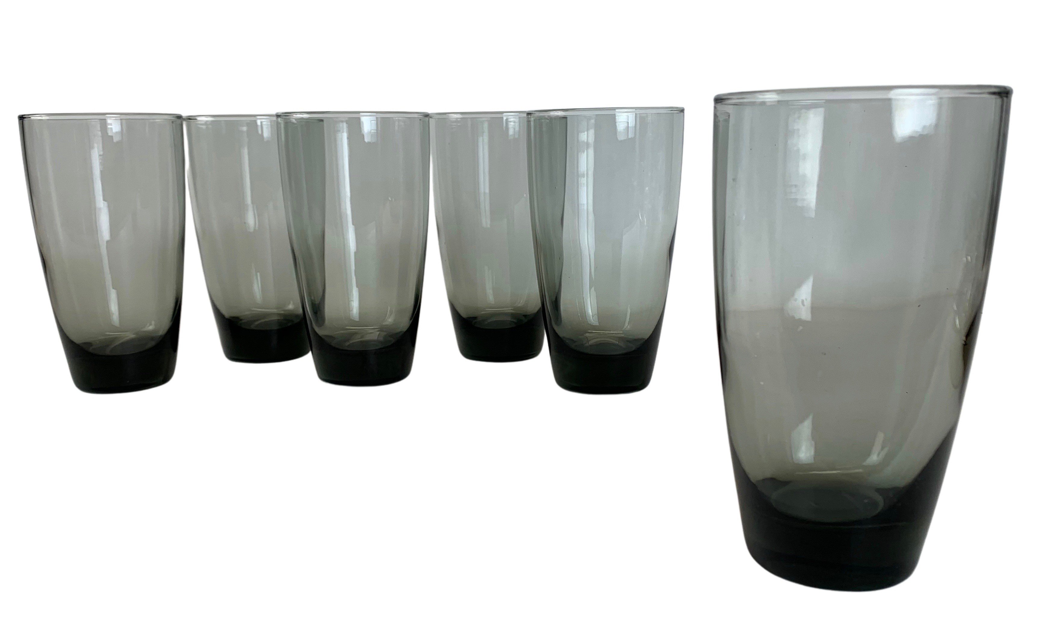 Mid-Century Modern Smoked Glassware, S/6~P77613156