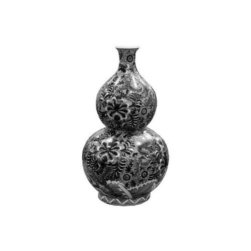 24" Dragon Gourd Vase, Black/White~P75067660