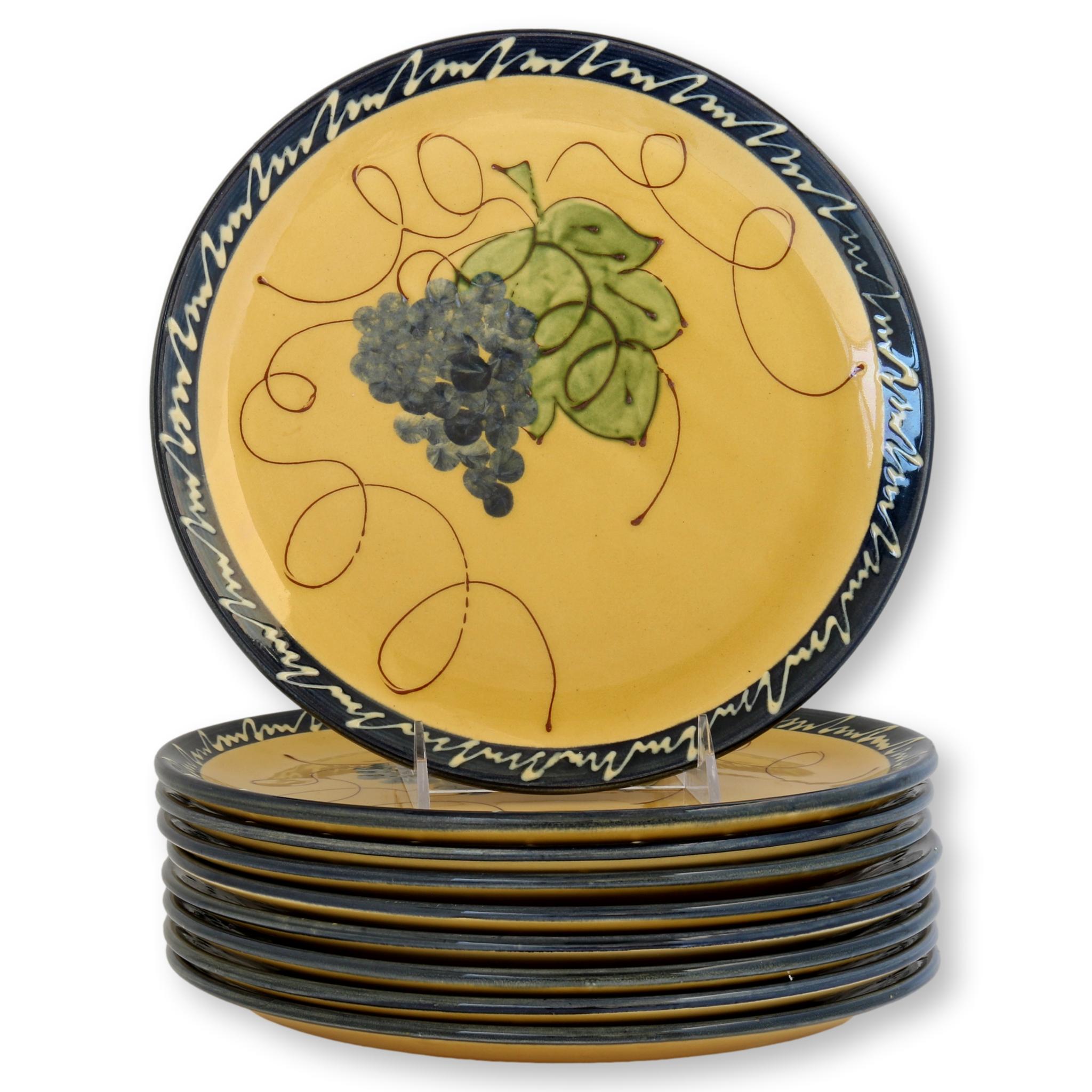 French Grapevine Dinner Plates, S/9~P77645487