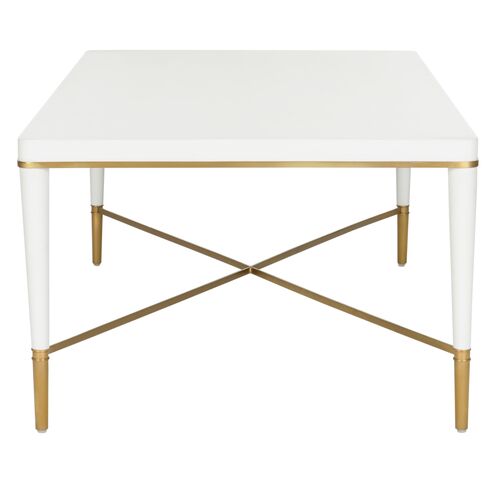 Hamlet Wood Brass Cocktail Table, White