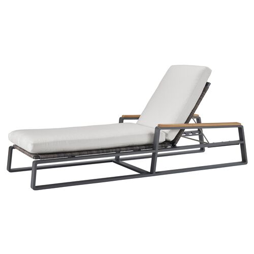 Coastal Living Cassian Outdoor Chaise Lounge, Black/White