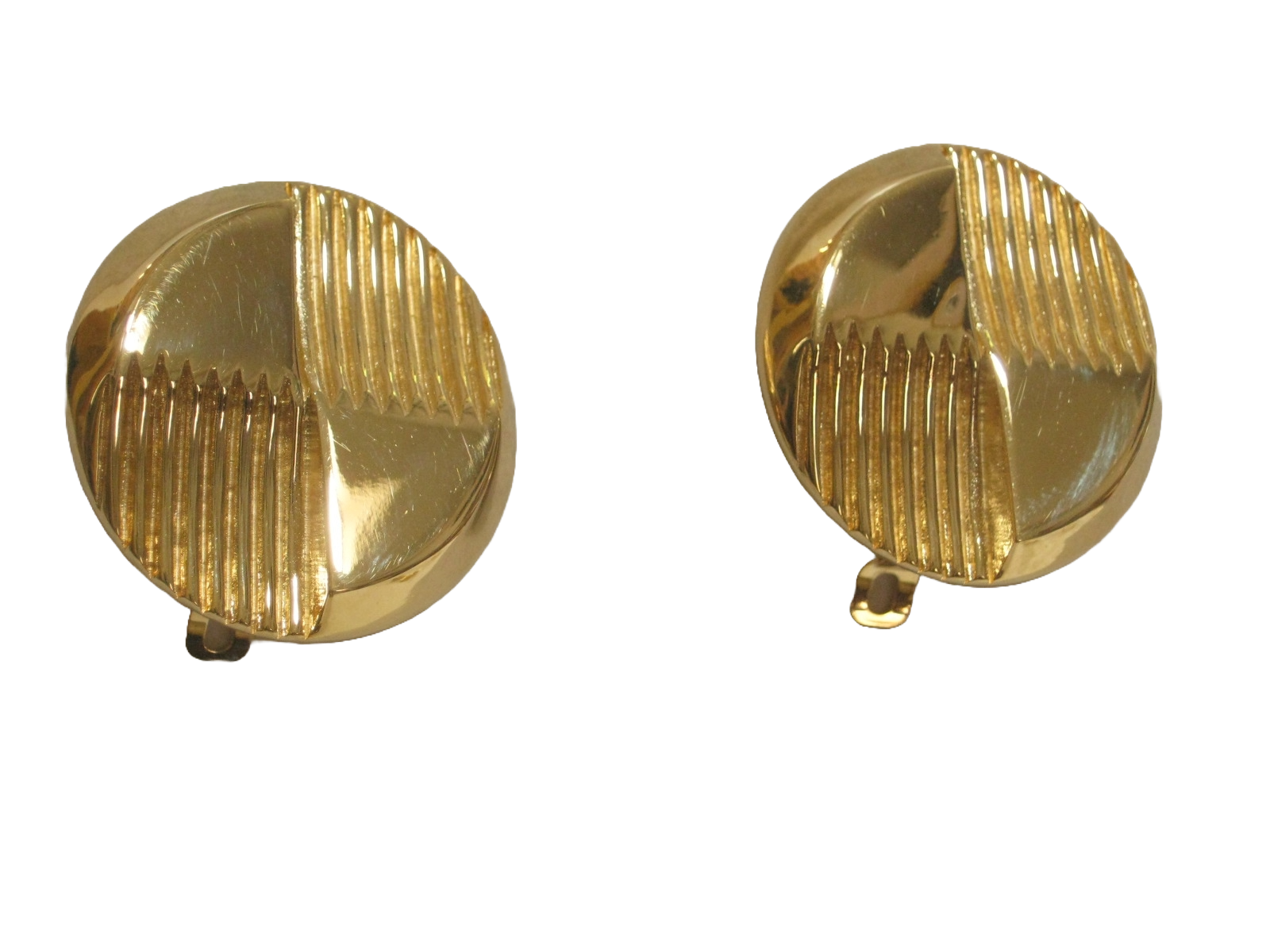 1980s Givenchy Modernist Gold Earrings~P77704086