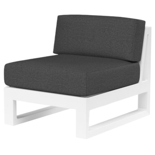 Harlyn Outdoor Aluminum Armless Club Chair