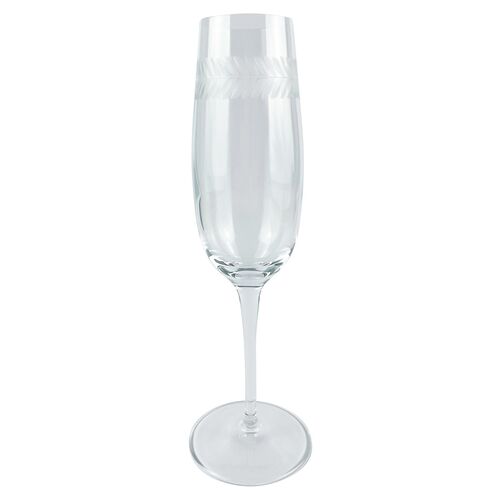 S/4 Laurel Hand-Cut Champagne Flute, Clear~P77630660