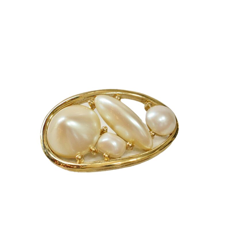 Givenchy Gold Pearl Brooch