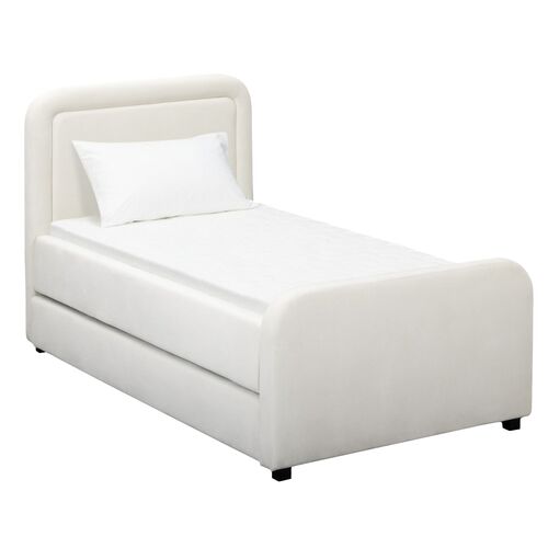 Fenwick Performance Velvet Upholstered Trundle Bed Fenwick Performance Velvet Upholstered Trundle Bed
