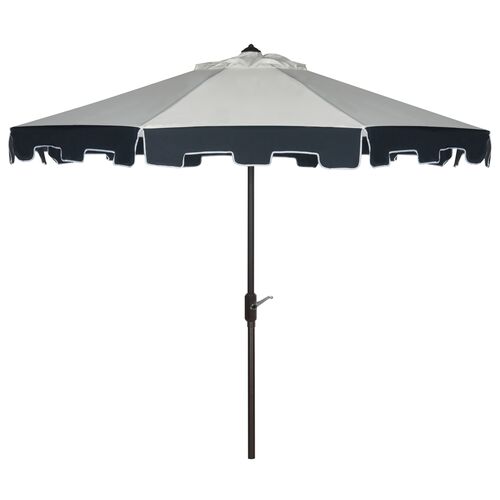 Odion Outdoor Patio Umbrella, Beige/Navy~P47656932