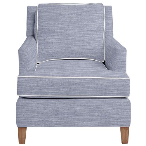 Laguna Outdoor Upholstered Chair, Inside Out Linen w/ Contrast Welt