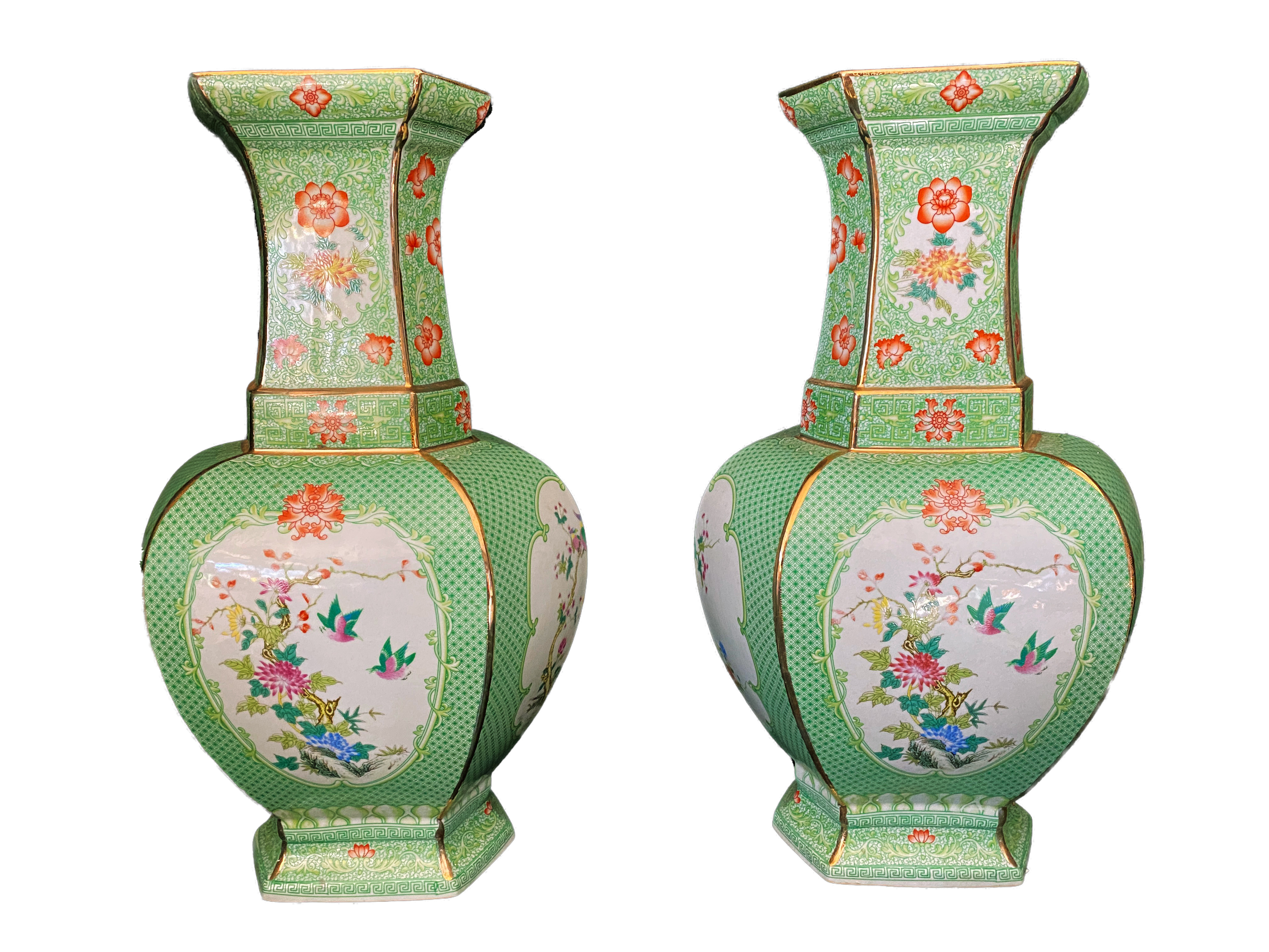 Chinoiserie Famille Verte  Vases -Pair~P77606200