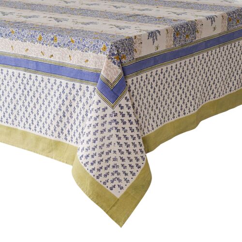 Lavender Bouquet Linen Tablecloth, Purple Lavender Bouquet Linen Tablecloth, Purple