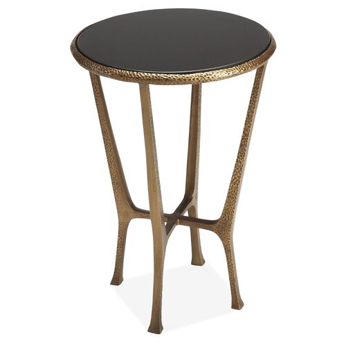 Kamen Side Table, Black/Antiqued Brass~P77455815