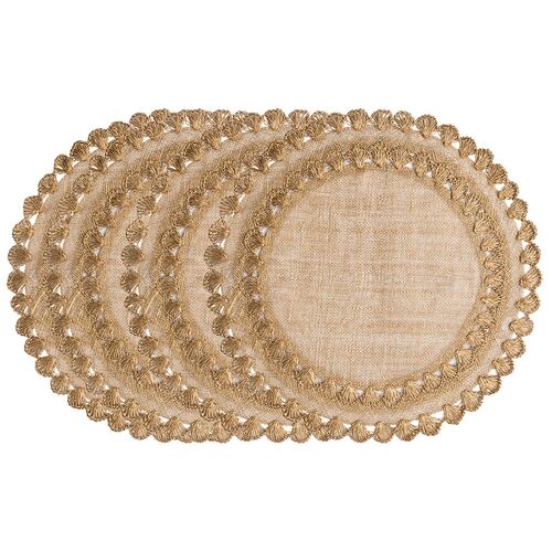 S/4 Isadora Placemats, Gold