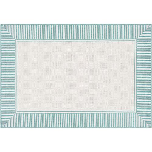 Fay Outdoor Rug, Teal/White~P77483004