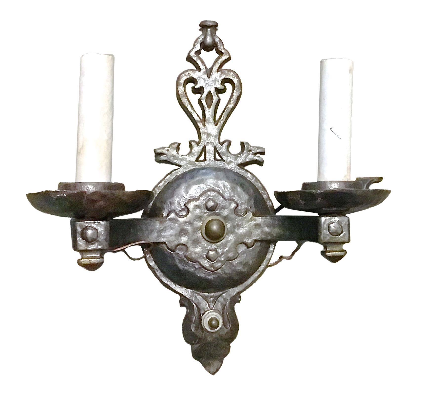 Wrought Iron Double Arm Wall Sconce~P77559685