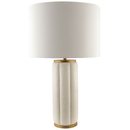 Ellory Textured Resin Table Lamp, White