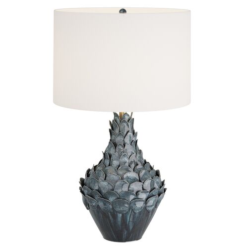 Aegon Ceramic Table Lamp, Blue