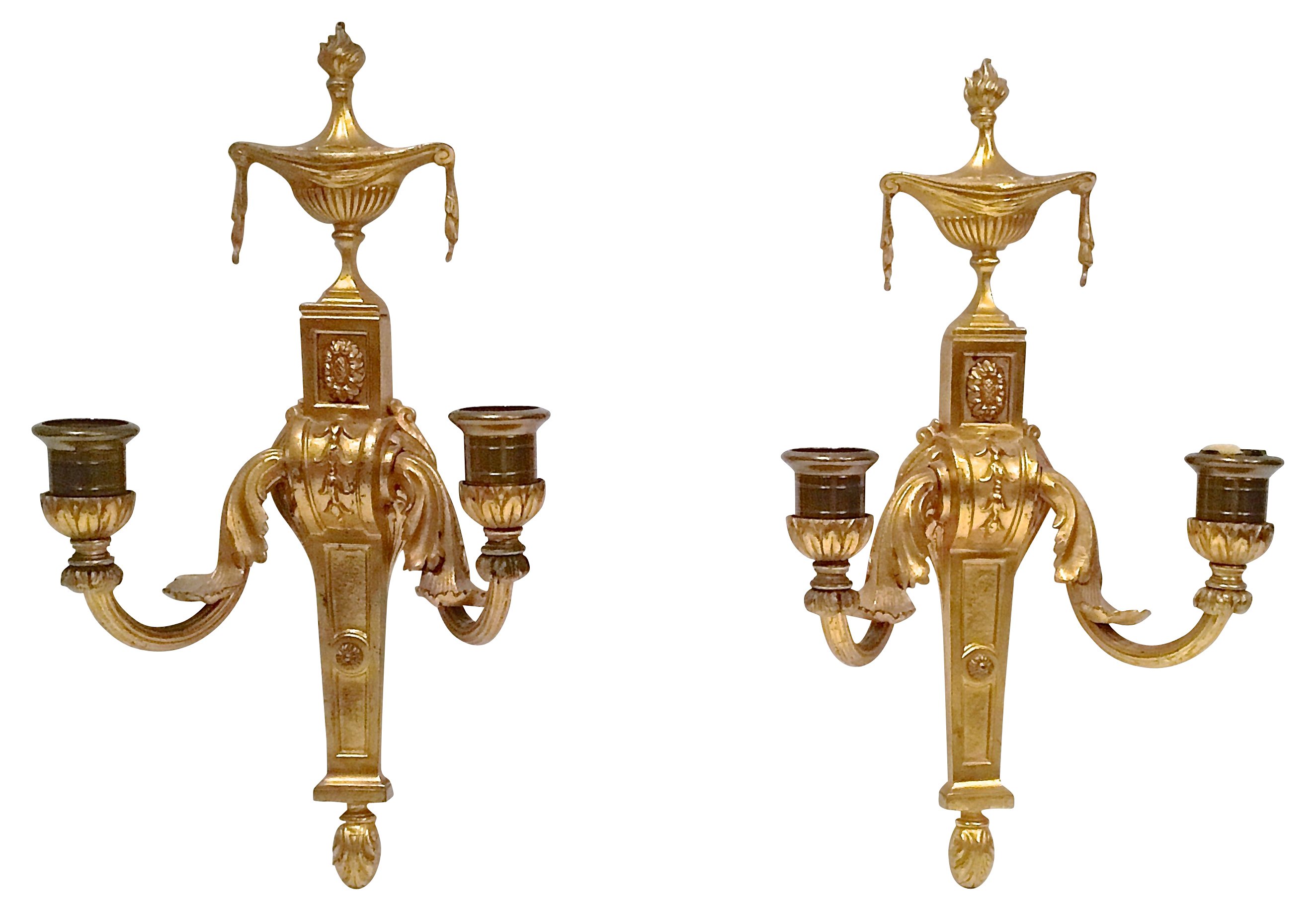 Gilt Empire Wall Candle Sconces, Pair~P77467986