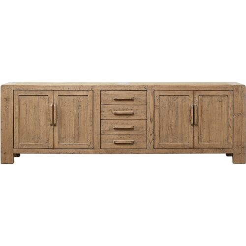 Myksen 4-Drawer Media Cabinet, Weathered Gray Myksen 4-Drawer Media Cabinet, Weathered Gray