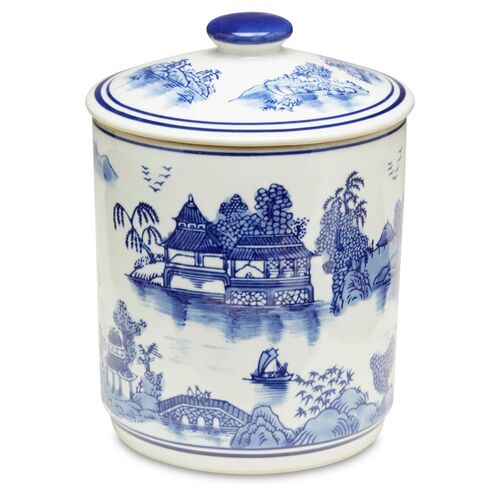 8" Willow Lidded Canister, Blue~P77264202