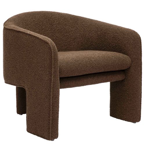 Ivy Boucle Accent Chair, Chocolate Brown