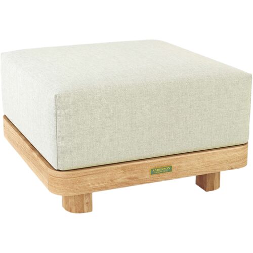 Oceaire Outdoor Teak Ottoman, Sunbrella
