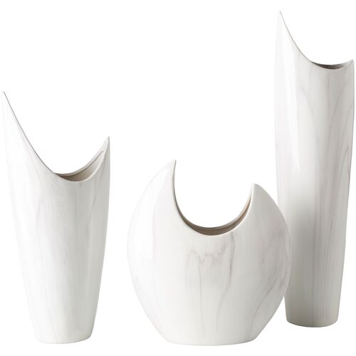 S/3 Manuel Vase, Charcoal/White~P77644005