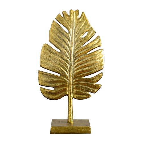 15.5in. Golden Leaf Sculpture Decorative Accent 15.5in. Golden Leaf Sculpture Decorative Accent