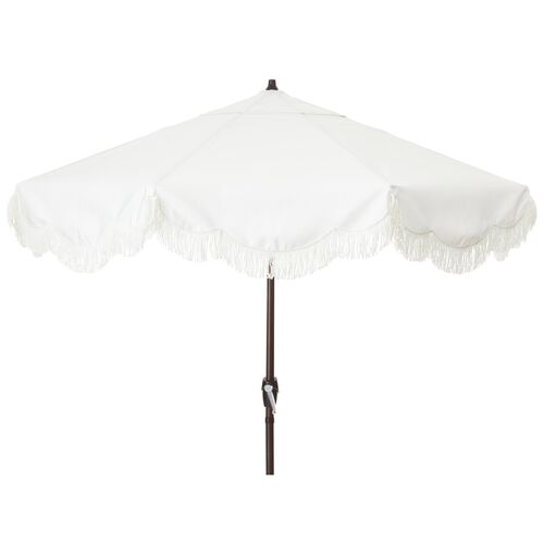 Cloud Fringe Patio Umbrella, White~P77572116